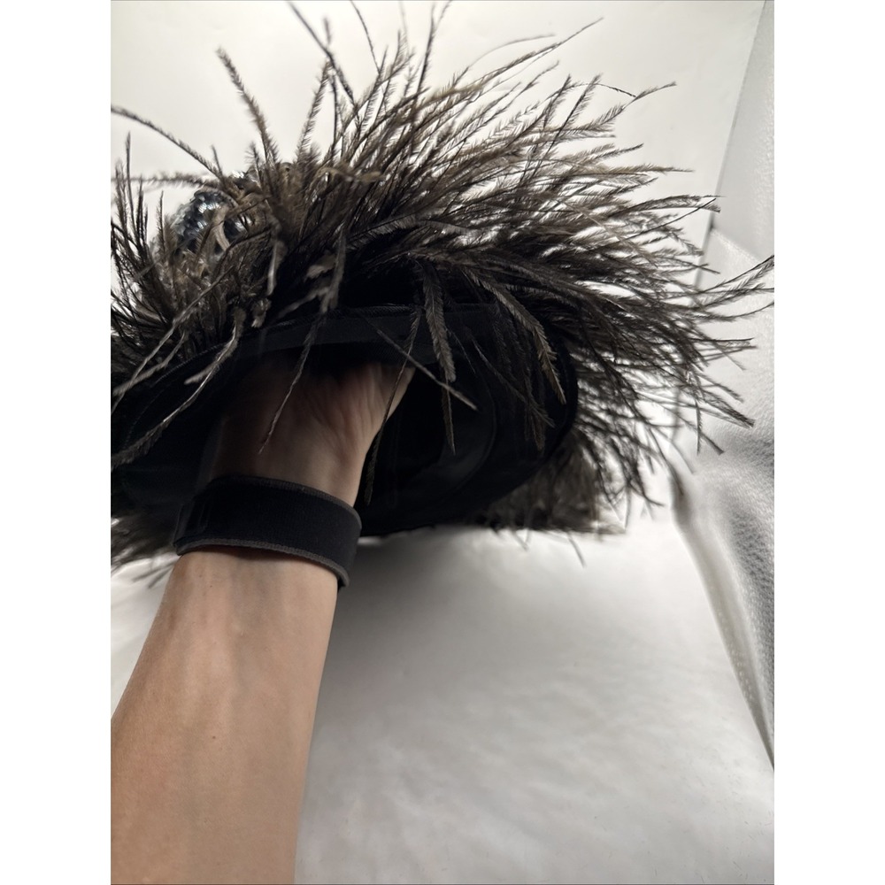 Vintage 1950s Henry Margu Original Hat Ostrich Feathers Black Sequin Stunning - Picture 7 of 10